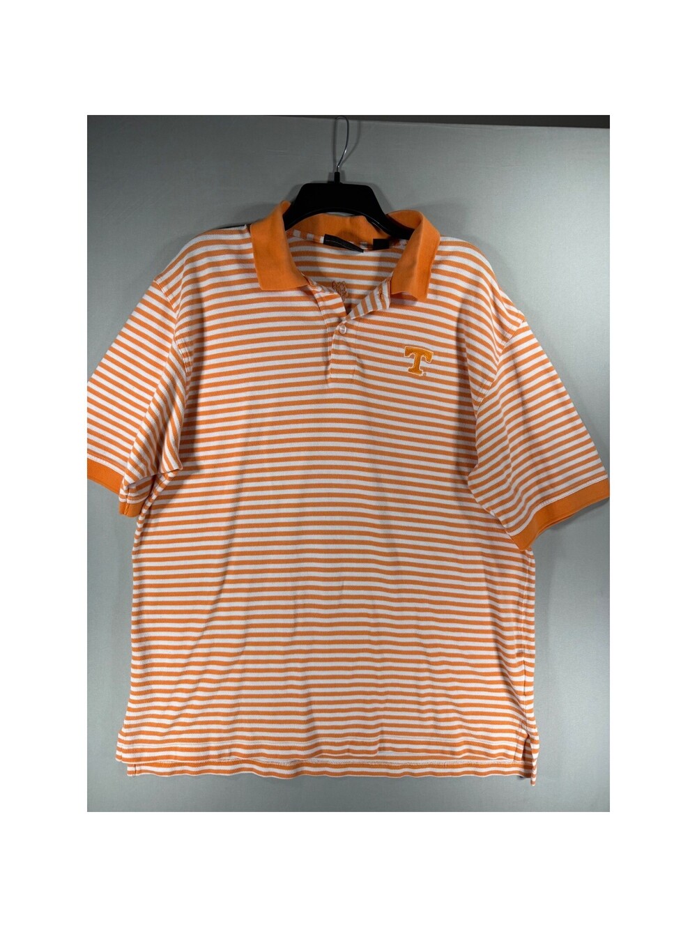 Ashworth Mens Tennessee Volunteers Polo Shirt XL Orange White Striped NCAA Golf